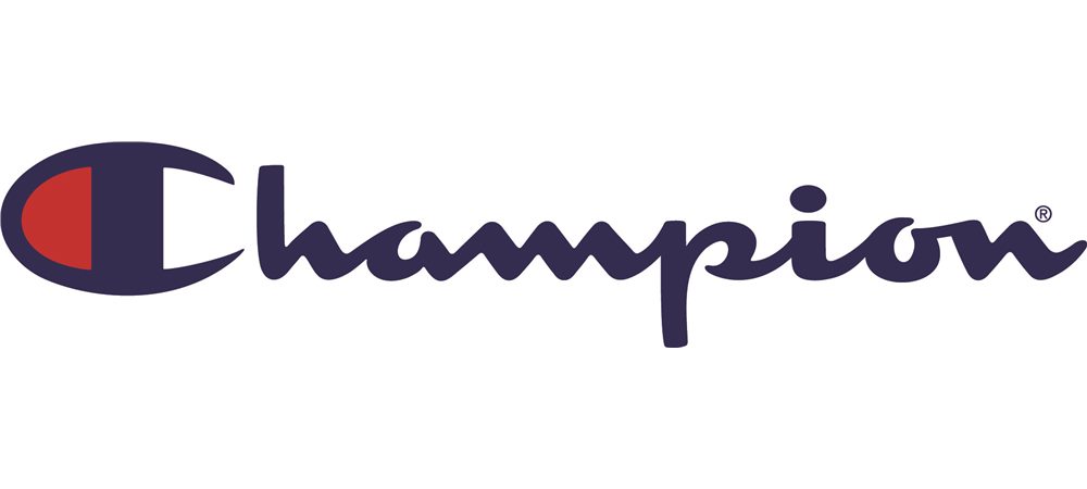 Champion logo featuring the iconic "C" emblem and the brand name in stylized script, representing the Champion S700 Powerblend Hooded Sweatshirt.